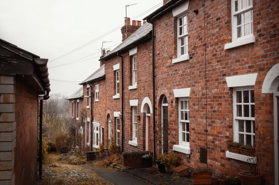A row of red brick terraced houses