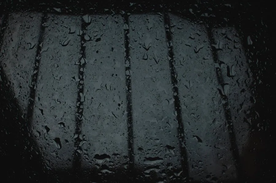 Wet roof tiles after heavy rain