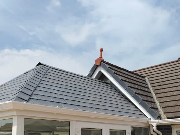 Completed solid tiled conservatory roof on a bungalow in Carlisle